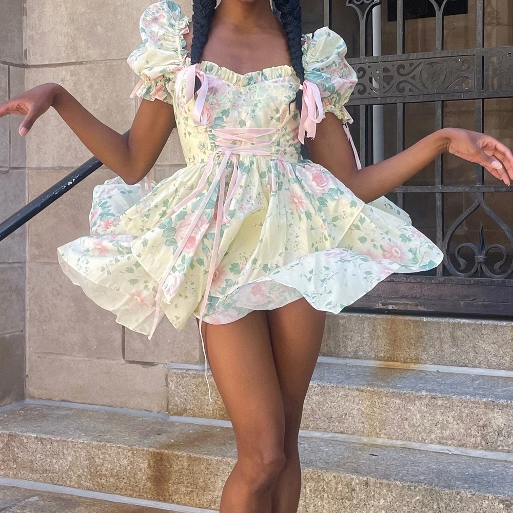 Pale Yellow Selkie Fantasy Faerie Dress